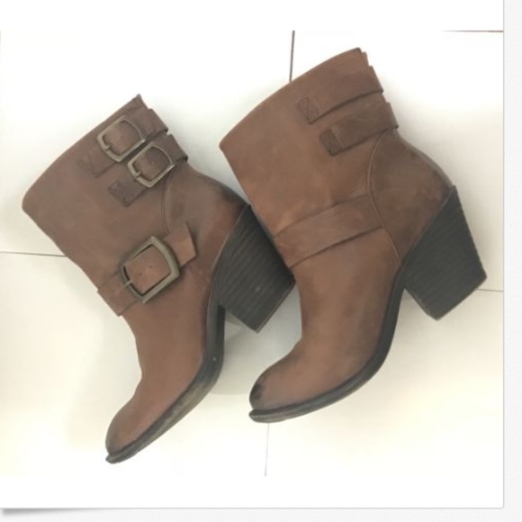 Lucky Brand Booties Brown Leather Boots Women's Si - Picture 2 of 6